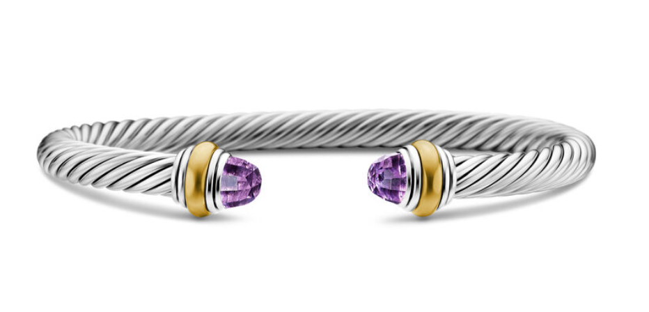 David Yurman Classic Cable Bracelet with Amethyst