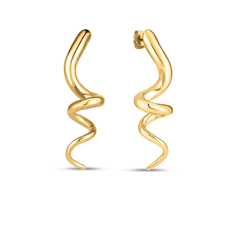 Roberto Coin Large Spiral Pin Earrings