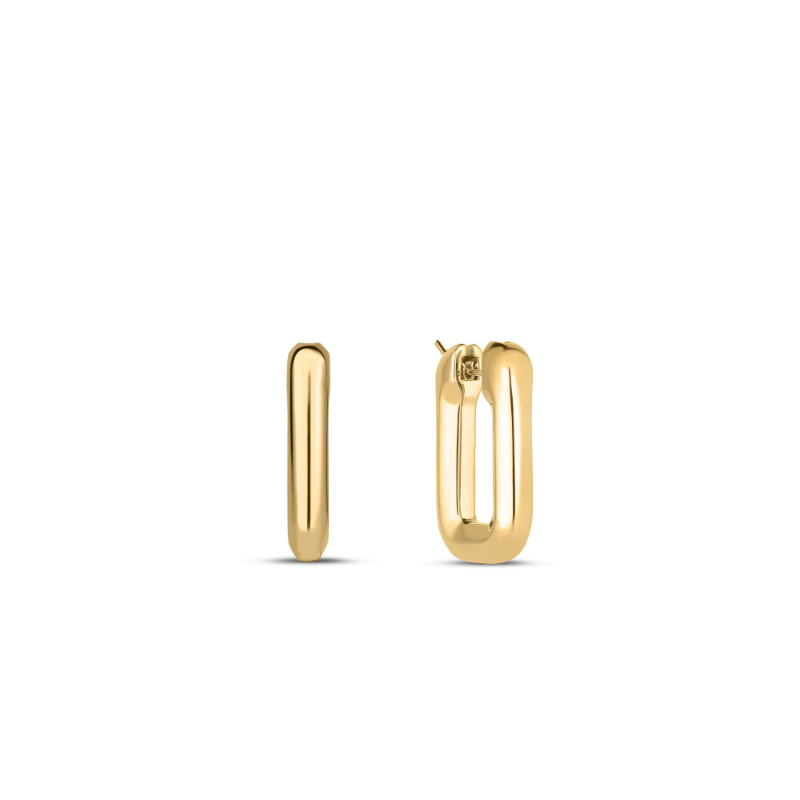 Roberto Coin Designer Gold Small Square Hoop Earrings