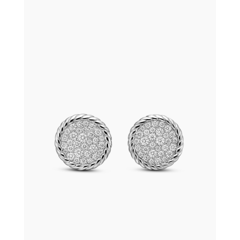 David Yurman 13.6mm Sterling Silver Elements Button Stud Earrings