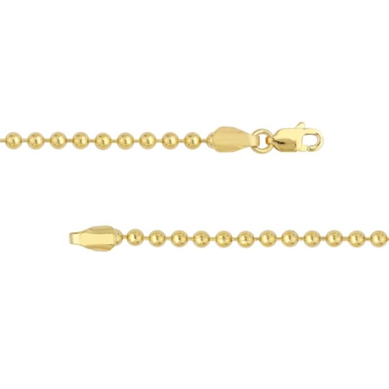 14 Karat Yellow Gold 3Mm Bead Chain 18 Inches