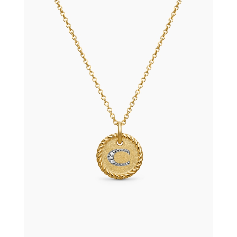 David Yurman Initial Charm Necklace with Diamonds