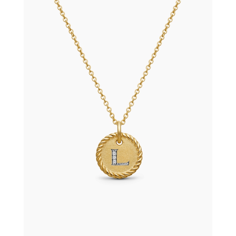 David Yurman Initial Charm Necklace With Diamonds