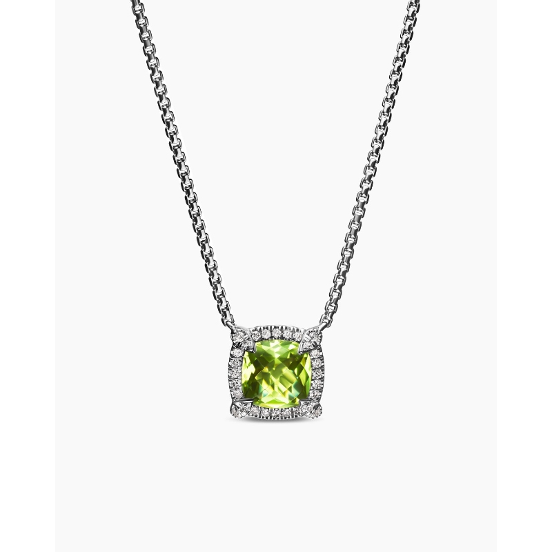 David Yurman Petite Chatelaine Pavé Bezel Pendant Necklace