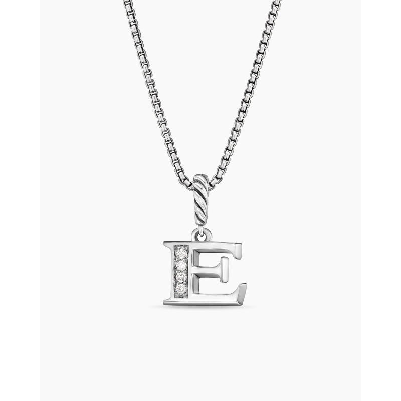 David Yurman Pavé Initial Pendant Necklace