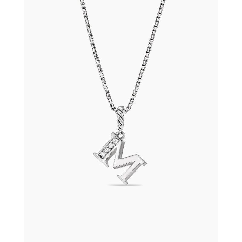 David Yurman Pavé Initial Pendant Necklace