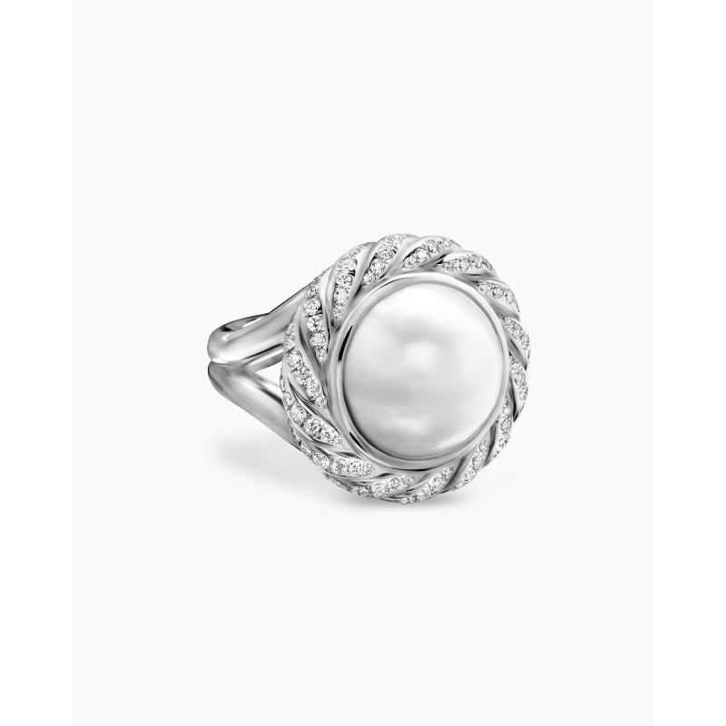 David Yurman Pearl Classics Cable Halo Ring